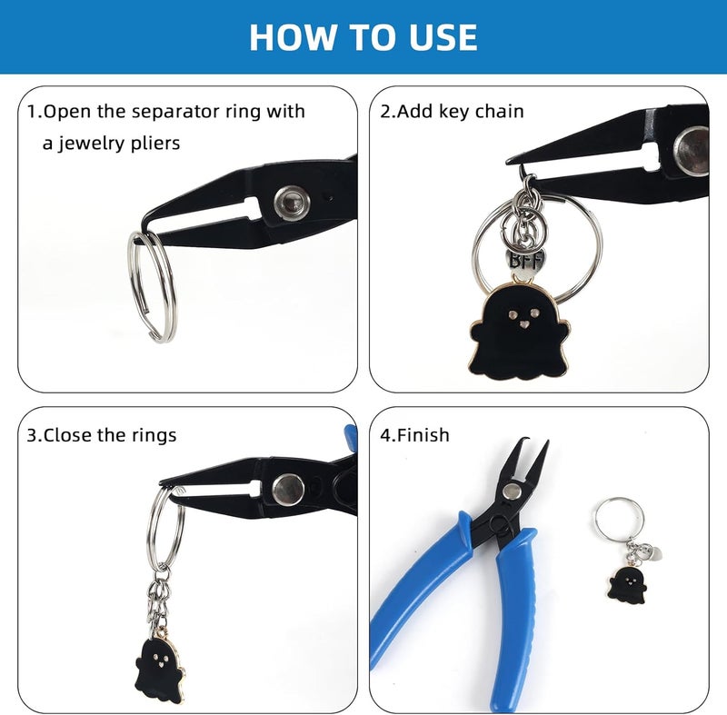URSKYTOUS Split Ring Pliers Jewelry Making Tools Jump Ring Opener Tool Keychain Pliers for Opening Split Rings Jump Rings Jewelry Plier for Bracelet Fishing Beading DIY Craft Jewelry Making Supplies - Image 4